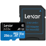 LEXAR MICROSDXC 633X microSDHC™/microSDXC UHS-I Card BLUE Series 連SD卡轉接器 - Class 10, U3, V30, A1 [原廠行貨]