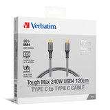 VERBATIM Tough Max 240W USB4 Type C 至 Type C 充電傳輸線 [香港行貨]