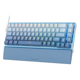 Redragon K641 68 Keys Aluminum RGB 機械電競鍵盤 - 鋁合金框架/藍+白漸變色鍵  - 紅軸[ 一年保養]