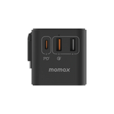 MOMAX 1-World+ 70W GaN 3插口及內置伸縮USB-C充電線旅行插座 [二年保養]