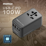 MOMAX 1-World 100W GaN all-round fast charging travel socket [Hong Kong licensed] 