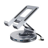 Cabletime - 360° Rotating Tablet Stand with 8 in 1 USB-C Multi-Function Hub [Licensed in Hong Kong] 