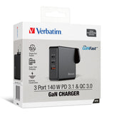 Verbatim 3 Port PD 3.1 140W PPS 45W 2 C + 1A GAN II Charger (66818) [香港行貨] - DIGIBAL ONLINE