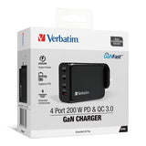 Verbatim 4 Port GAN PD3.0 200W PD & QC3.0 USB 快速充電器 - 66703 [香港行貨] - DIGIBAL ONLINE