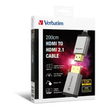 Verbatim HDMI to HDMI 2.1 transmission cable 200cm silver [Hong Kong licensed] 