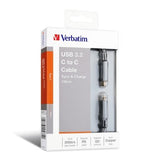 Verbatim USB 3.2 USB-C to USB-C 充電傳輸線 - 1M  灰色 [香港行貨]